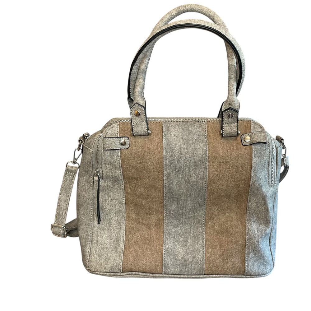 Stylish Gray and Tan Women's Handbag
